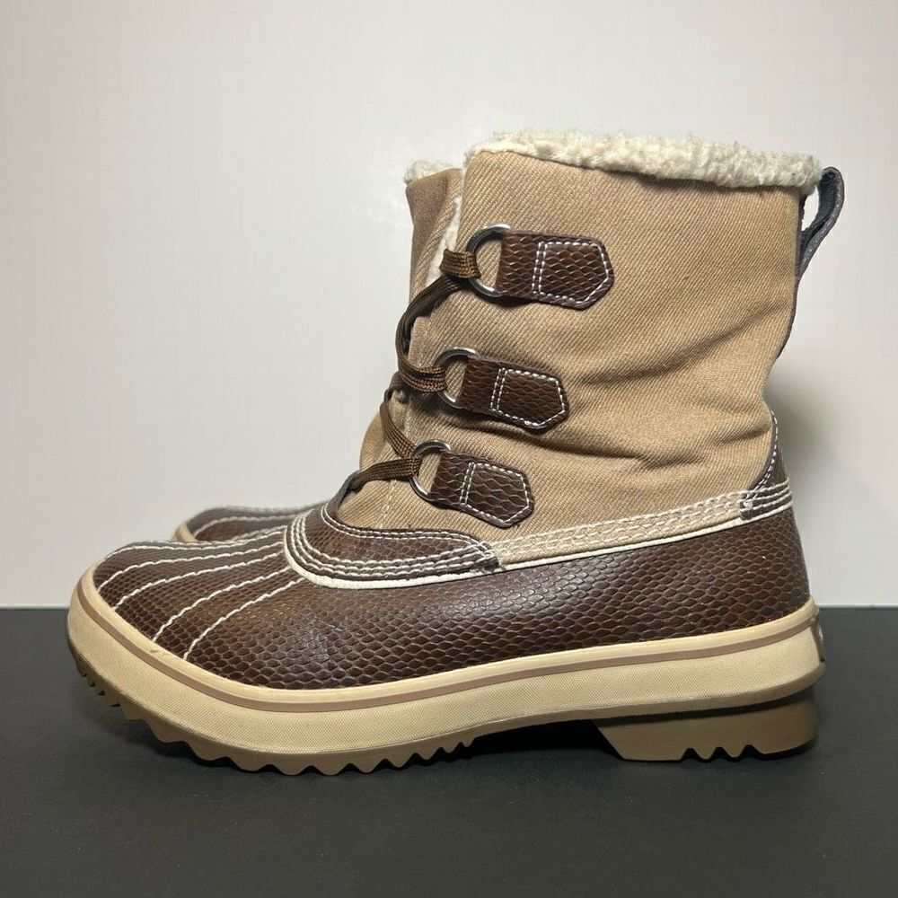 Womens SKECHERS Outdoor Faux Fur Lined Snakeskin Print Boots / Size 8 - Picture 3 of 10